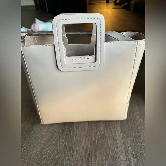 STAUD Beige Leather Tote Bag - Picture 5 of 12